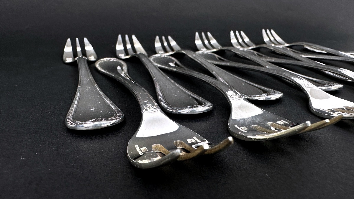 Christofle, Malmaison Model, Set Of 12 Oyster Forks-photo-5