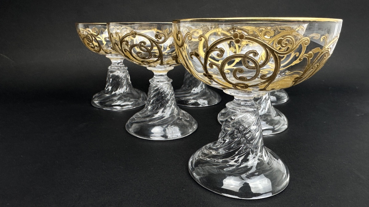 Saint-louis, Set Of 6 Cluny Model Champagne Glasses-photo-3