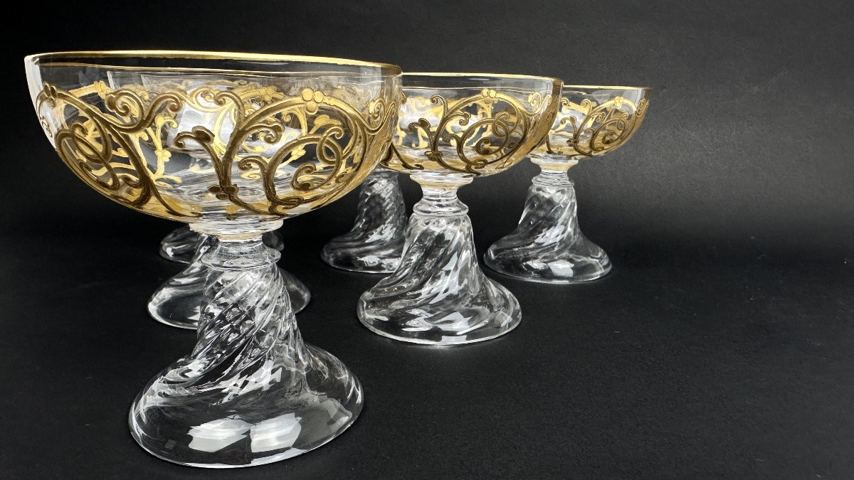 Saint-louis, Set Of 6 Cluny Model Champagne Glasses-photo-4