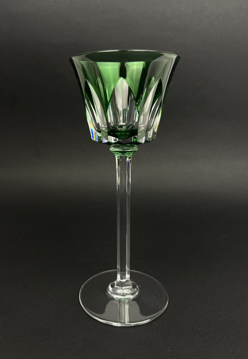 Baccarat, 2 Rhine Wine Glasses, Roemers Polignac Model-photo-3