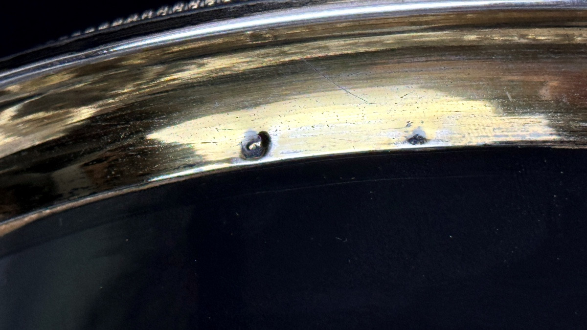 Baccarat et Odiot, important seau à champagne en cristal taillé, monture en argent vermeillé -photo-8