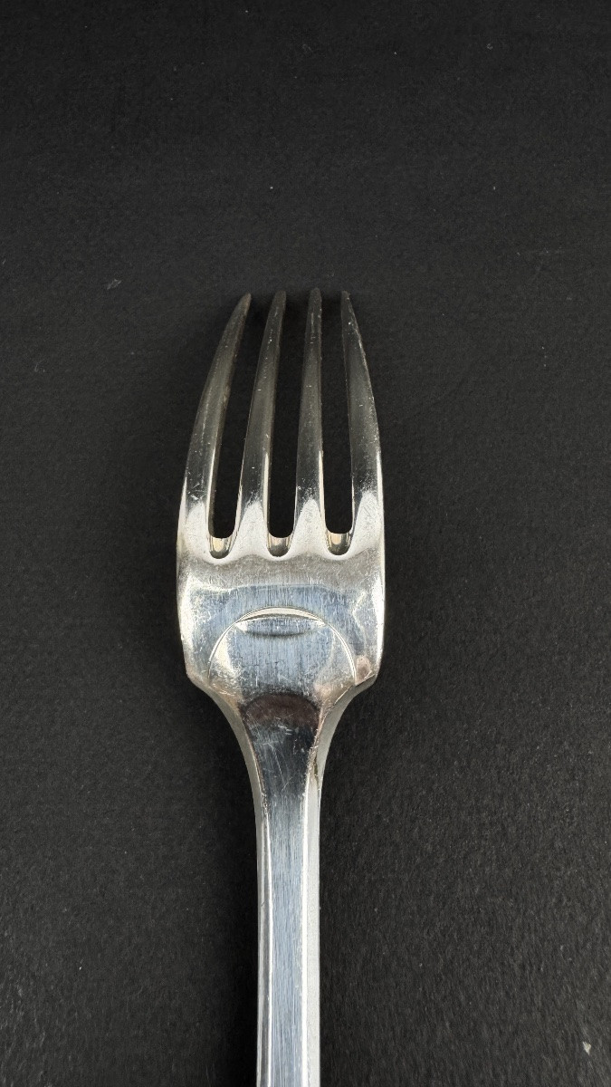 Set Of 6 Christofle Cluny Model Forks-photo-3