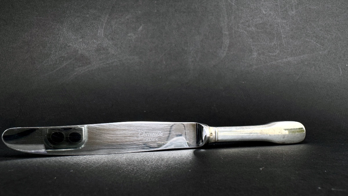 Set Of 6 Christofle Cluny Model Dessert Knives-photo-3