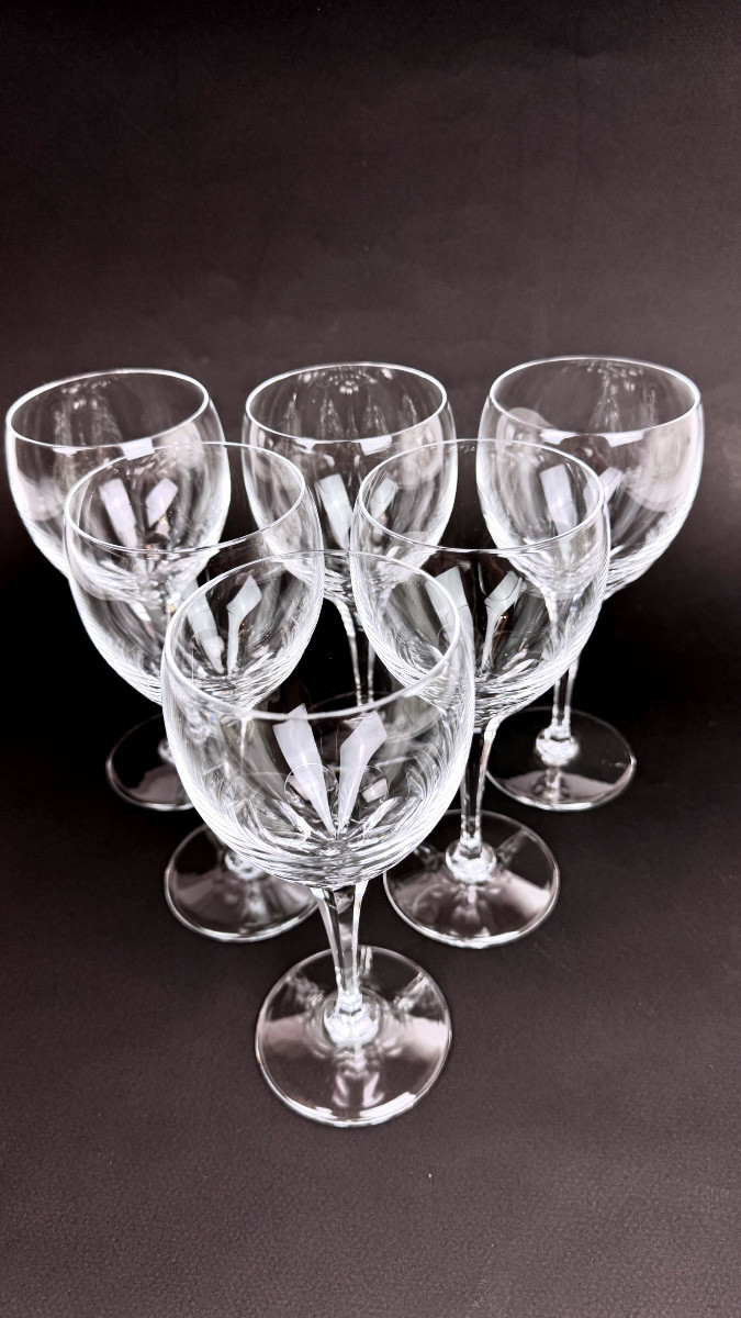 Lalique Set Of 6 Tuileries Model Water Glasses-photo-6
