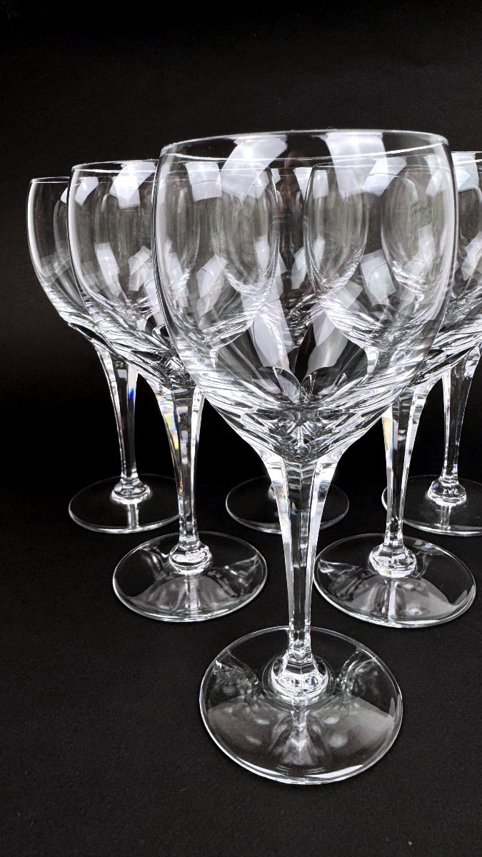 Lalique Set Of 6 Tuileries Model Water Glasses-photo-8