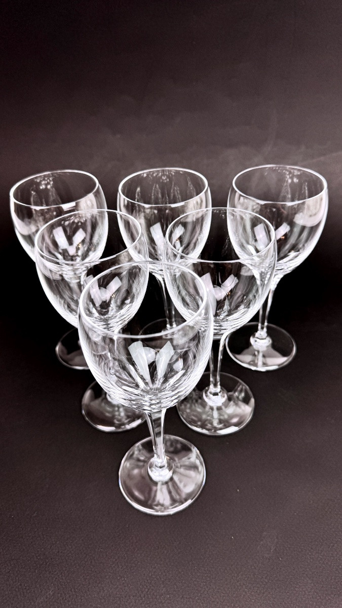 Lalique suite de 6 verres à vin modèle Tuileries-photo-4