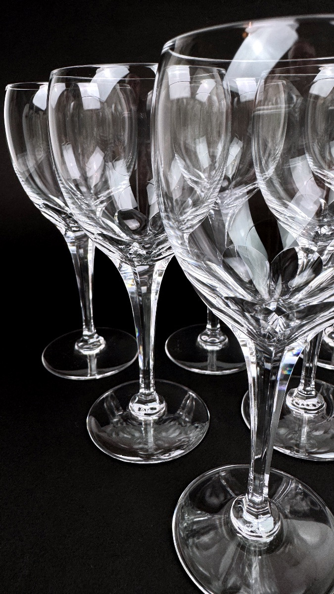 Lalique suite de 6 verres à vin modèle Tuileries-photo-6