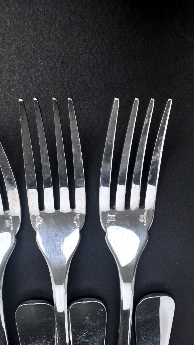 Christofle, Set Of 12 Fish Cutlery Pieces, Cluny Model-photo-1