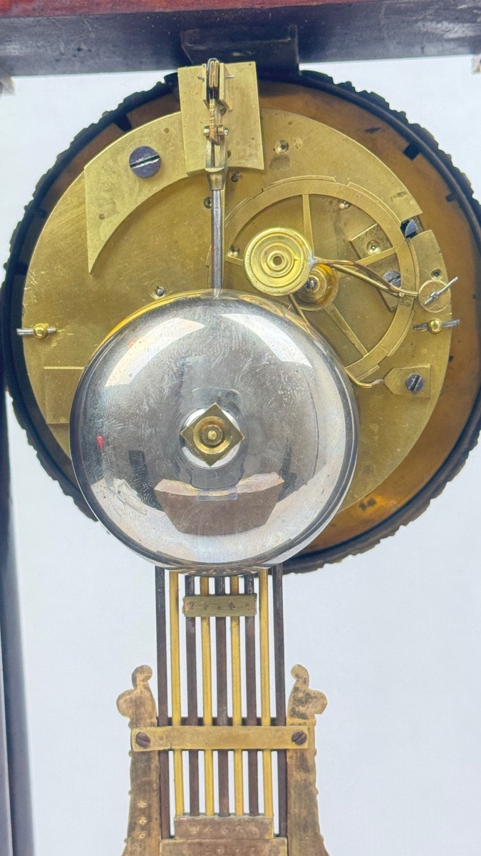 Restoration Period Mahogany Portico Clock-photo-8