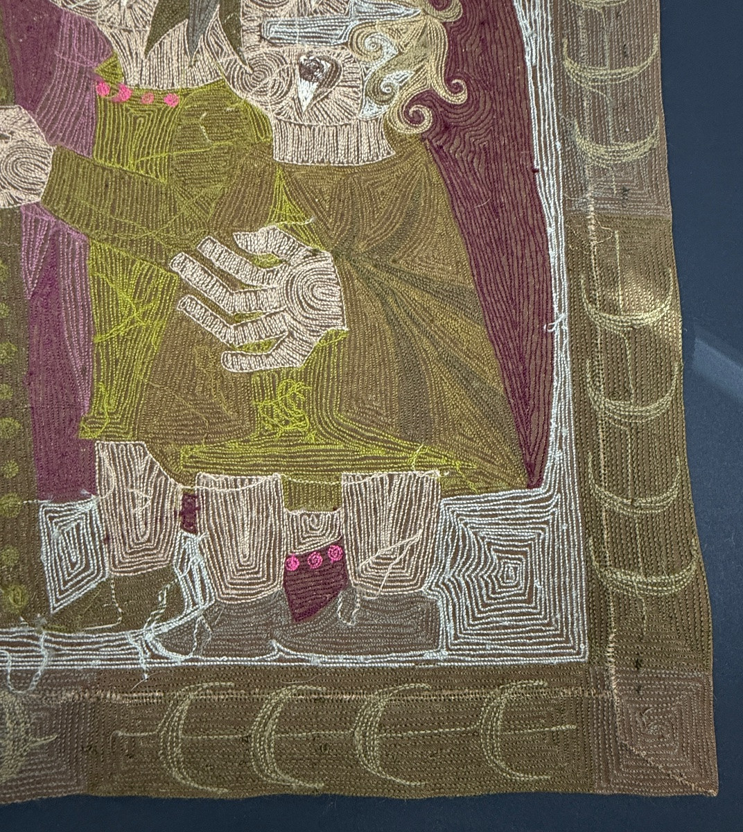 Tapestry By Elisabeth Baillon, Saint Nicolas And Children-photo-4