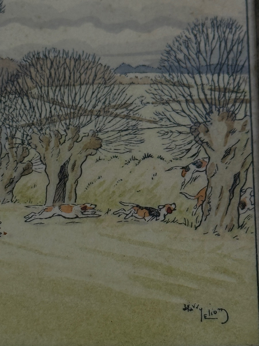 Pair Of Small Lithographs By Harry Elliott-photo-3