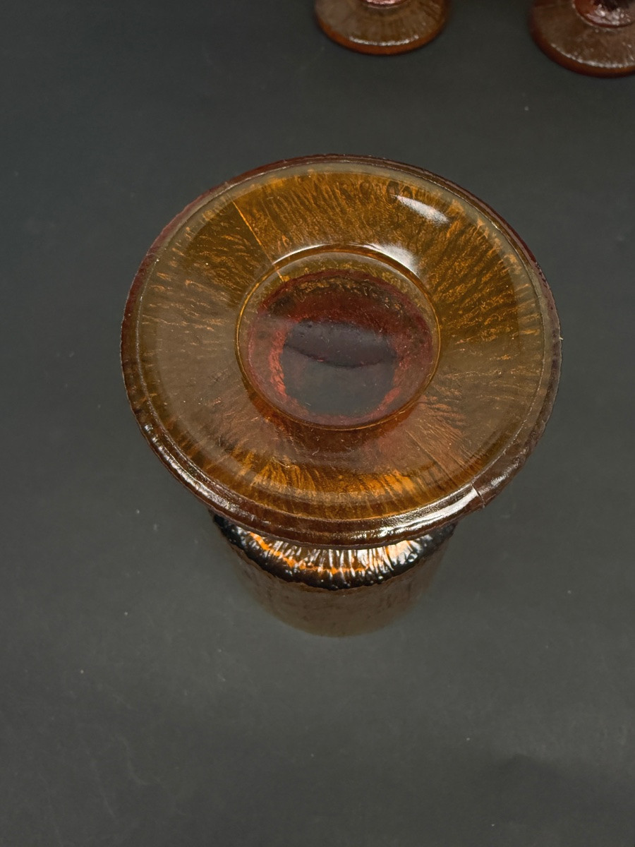 Set Of 6 Amber Glasses From The 70s-photo-3