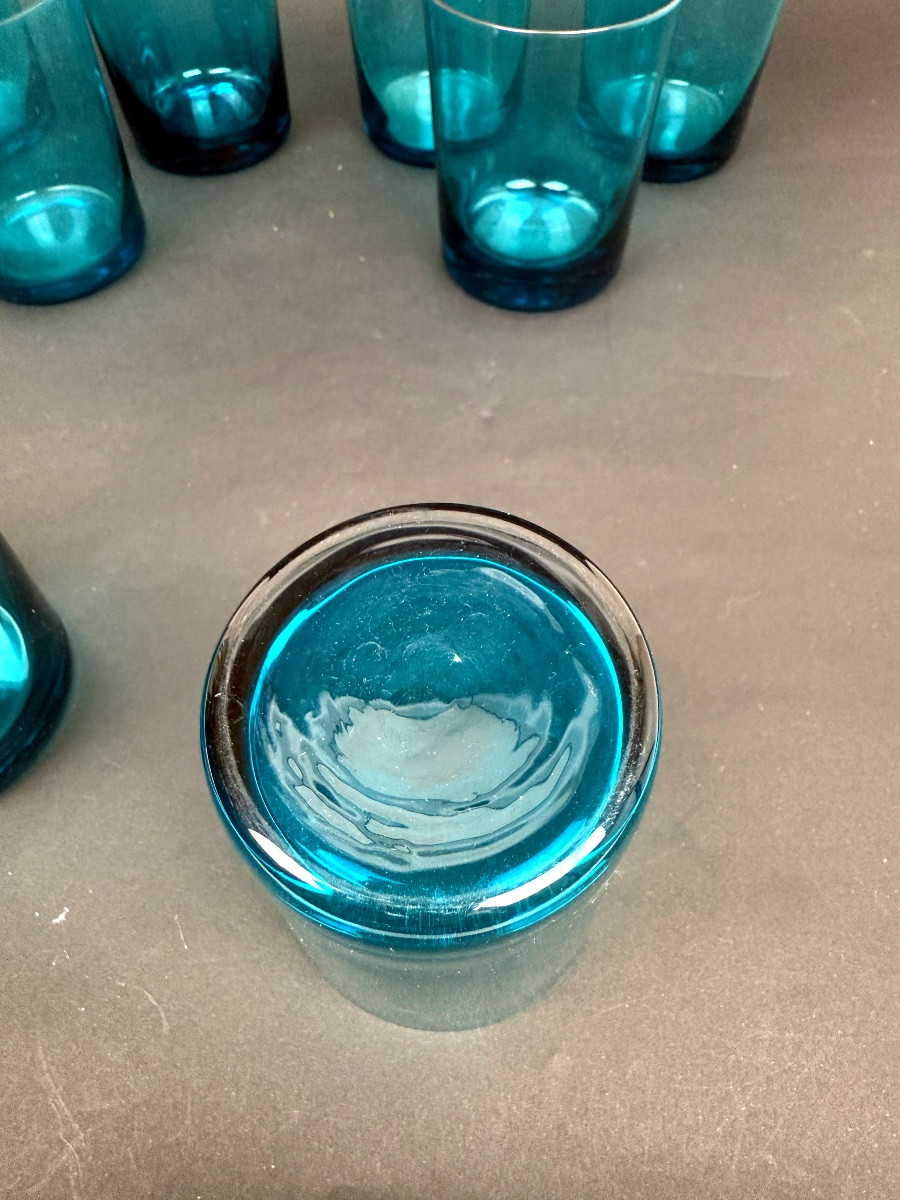 Suite de 8 gobelets bleu turquoise-photo-4