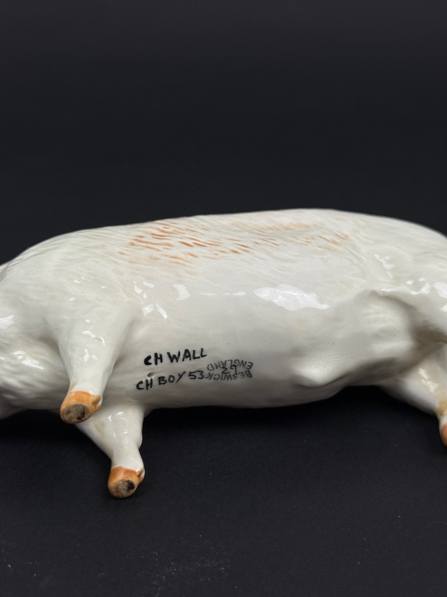 Beswick Ch Boy 53 English Porcelain Pig-photo-3