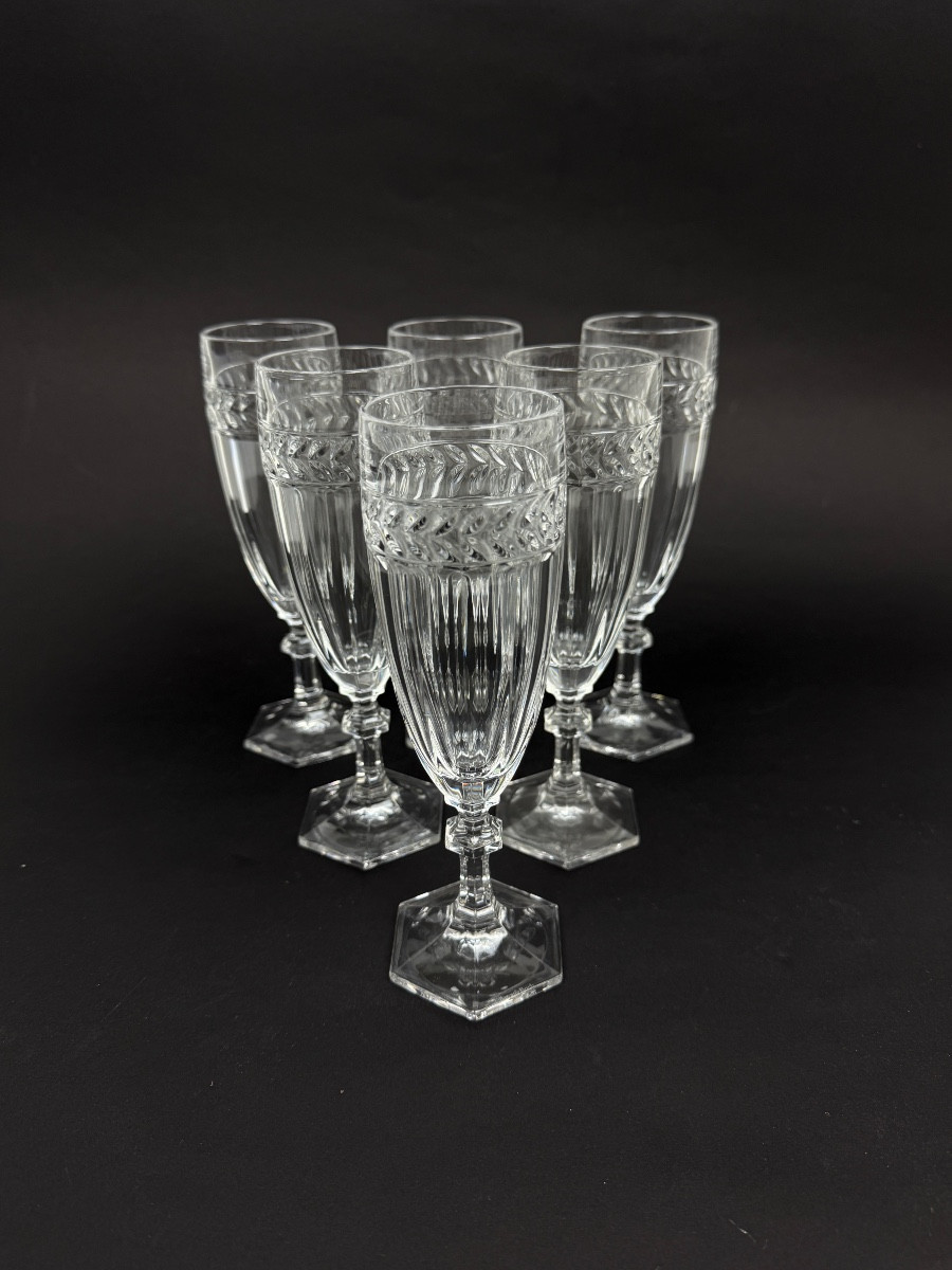 Villeroy & Boch, suite de 6 flûtes à champagne modèle Miss Desiree