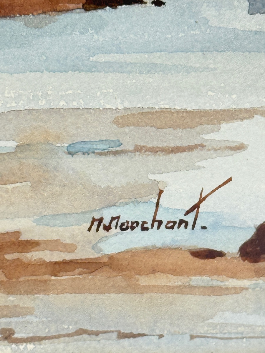 Maurice Marchant, Watercolor Of Ardvreck Castle, Scottish Highlands-photo-2
