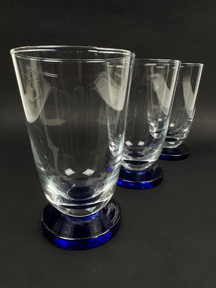 Murano, Set Of 3 Large Footed Goblets-photo-2