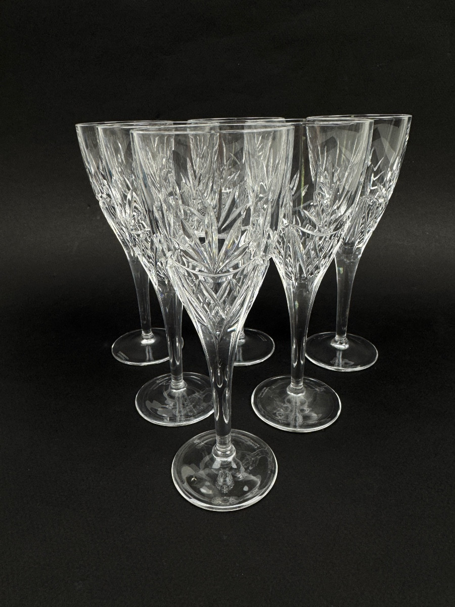 Set Of 6 Edinburgh Crystal Wine Glasses
