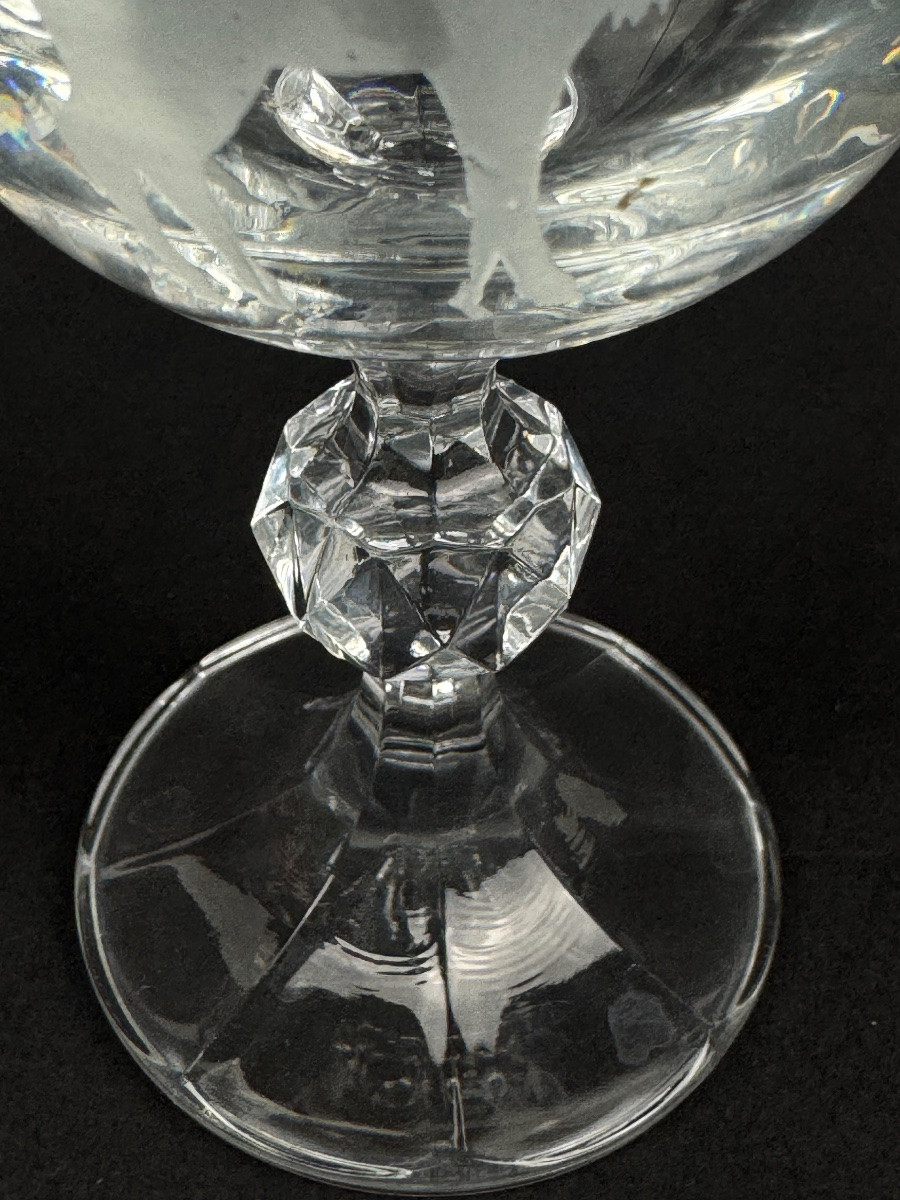 Set Of 5 Scottish Crystal Port Or Sherry Glasses-photo-3