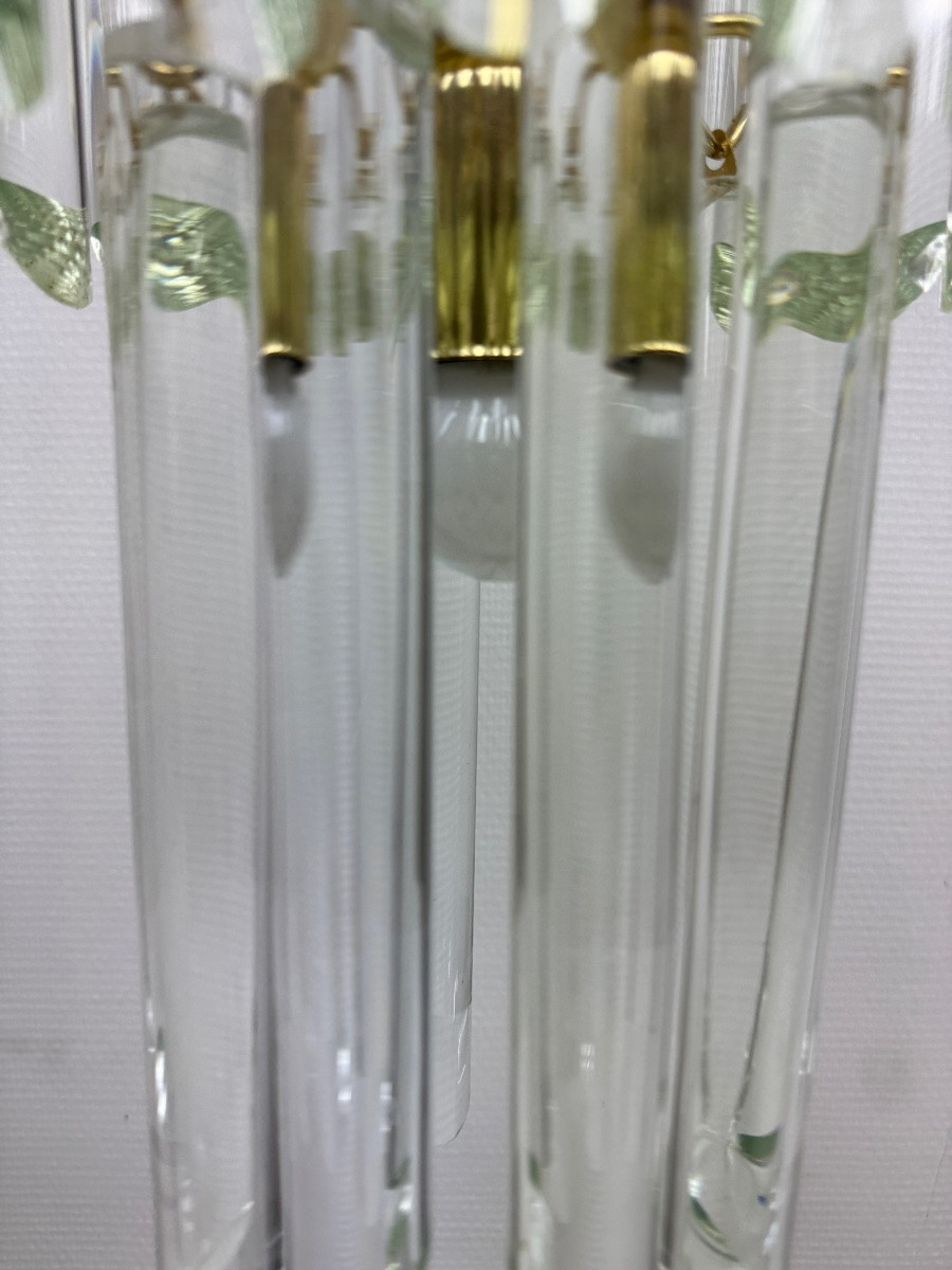 Giesse Senago, 3 Row Chandelier, Dlg Venini Crystal Tubes-photo-4