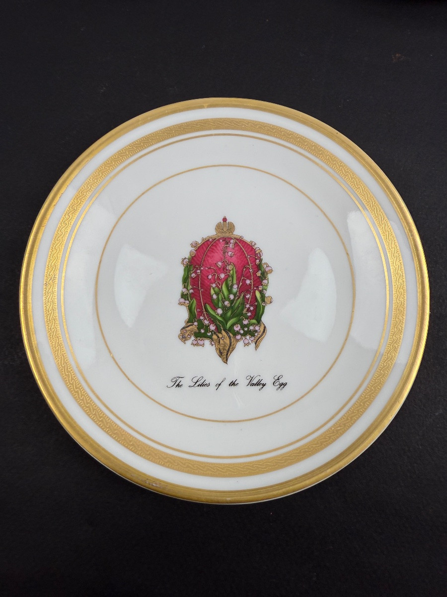Fabergé, suite de 6 assiettes à dessert ou à thé en porcelaine de Limoges -photo-2