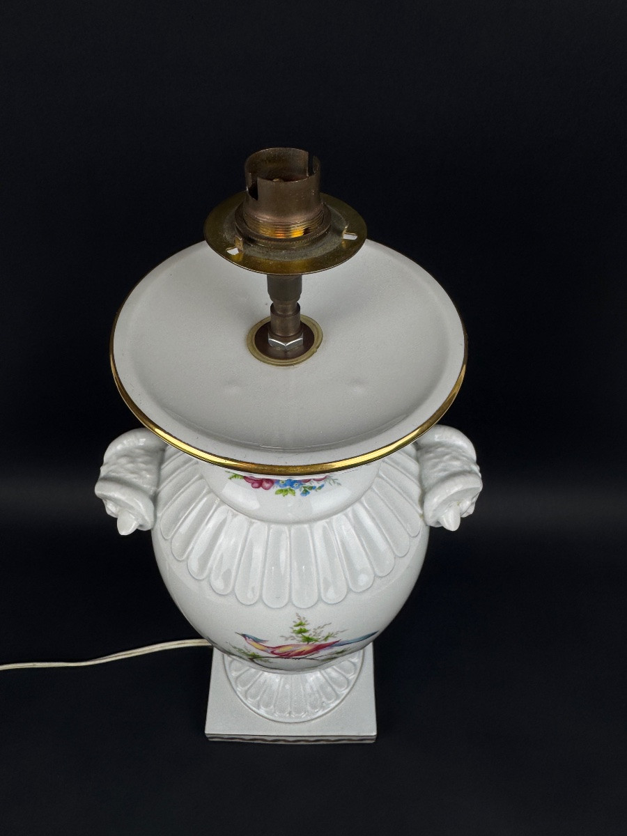 Raynaud, Limoges, Porcelain Lamp Base, Birds Of Paradise Model-photo-2