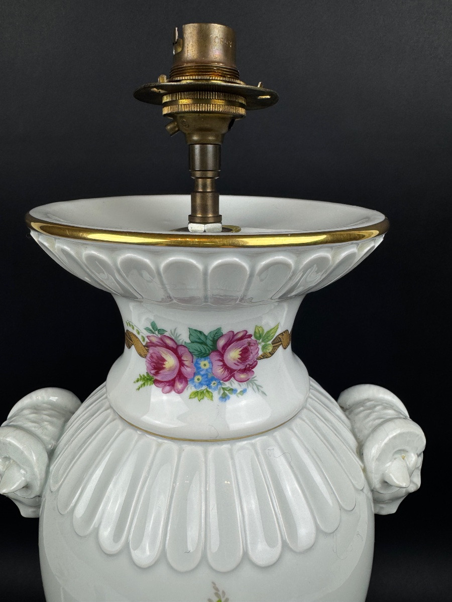Raynaud, Limoges, Porcelain Lamp Base, Birds Of Paradise Model-photo-1