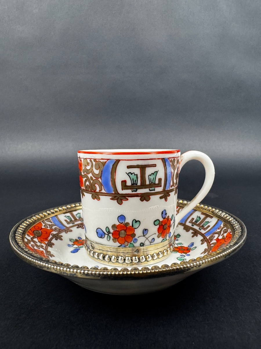 Delicate Porcelain And Silver Coffee Cup-photo-2