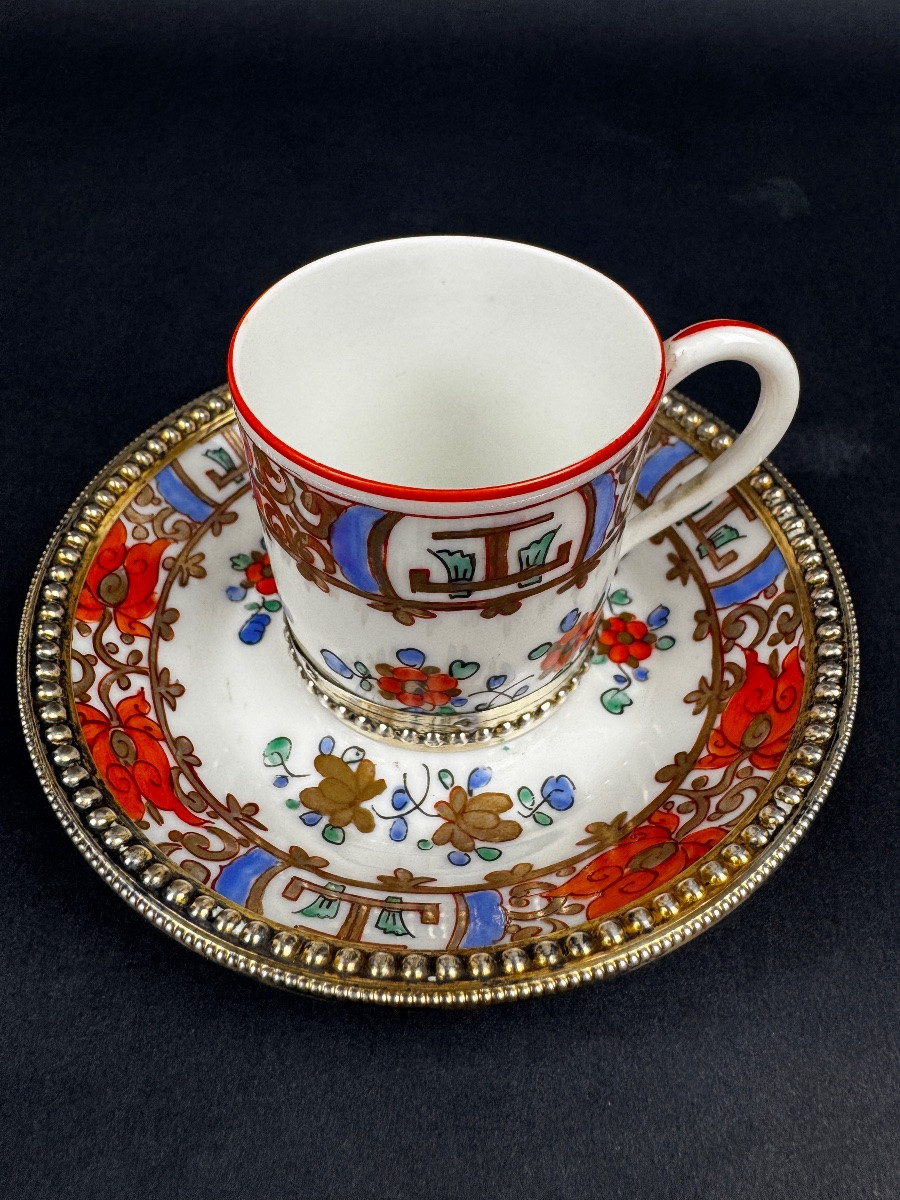 Delicate Porcelain And Silver Coffee Cup-photo-4