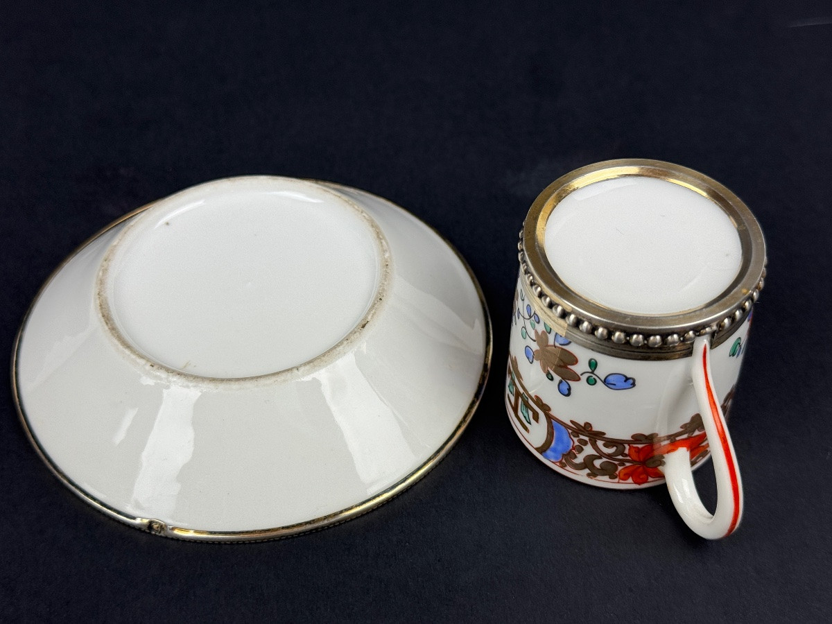 Delicate Porcelain And Silver Coffee Cup-photo-2