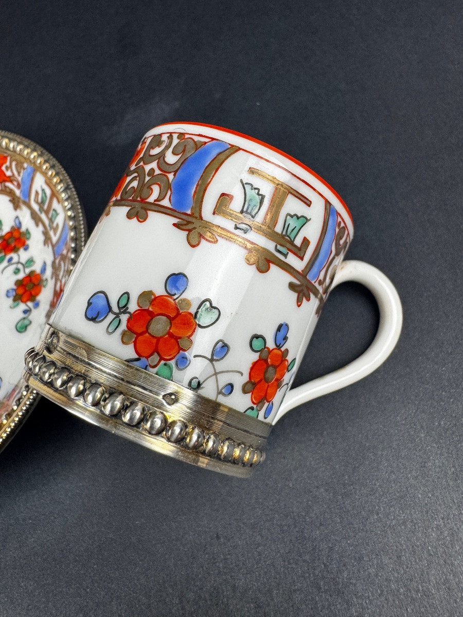 Delicate Porcelain And Silver Coffee Cup-photo-8