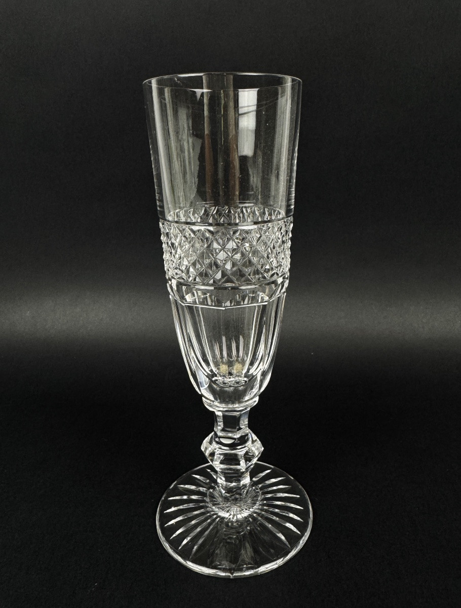 Saint-louis, Set Of 6 Trianon Model Champagne Flutes-photo-2