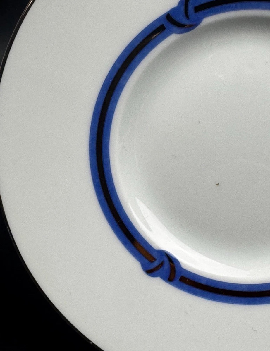 Christofle, suite de 5 assiettes à pain Ruban bleu-photo-4
