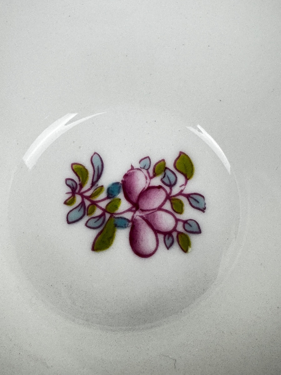 Minton, service à thé, 6 tasses et 3 pièces de forme, pink cockatrice, oiseau de Paradis rose -photo-7