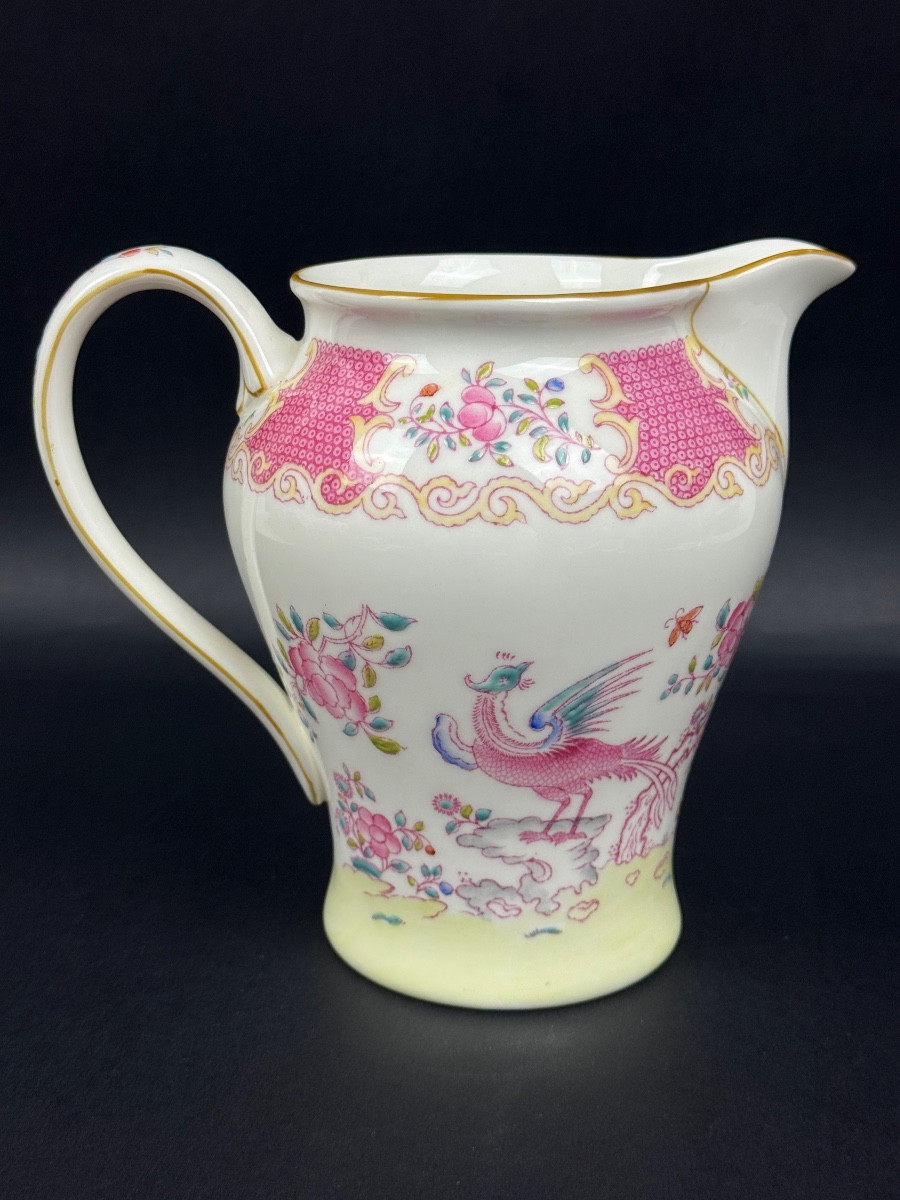 Minton, Pink Cockatrice, grand pot à lait, pichet