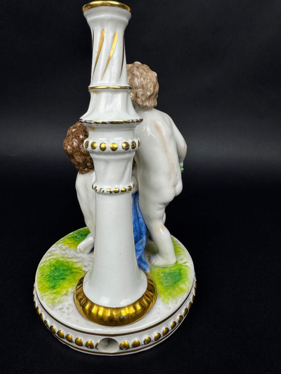 Pied de lampe,  en porcelaine de Dresde, Ludwigsburg-photo-3