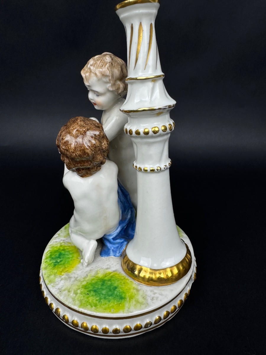 Pied de lampe,  en porcelaine de Dresde, Ludwigsburg-photo-4