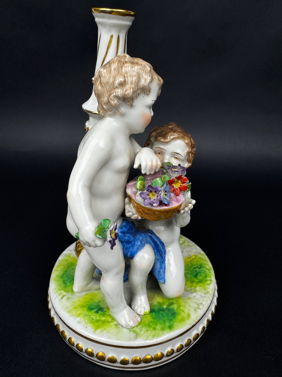 Pied de lampe,  en porcelaine de Dresde, Ludwigsburg-photo-6