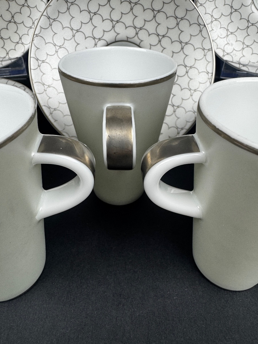 Set Of 6 Raynaud Silver Coffee Cups, Shaking Cups-photo-3