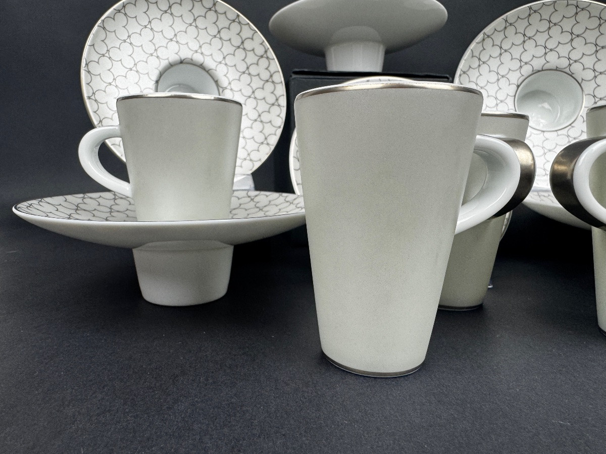 Set Of 6 Raynaud Silver Coffee Cups, Shaking Cups-photo-4