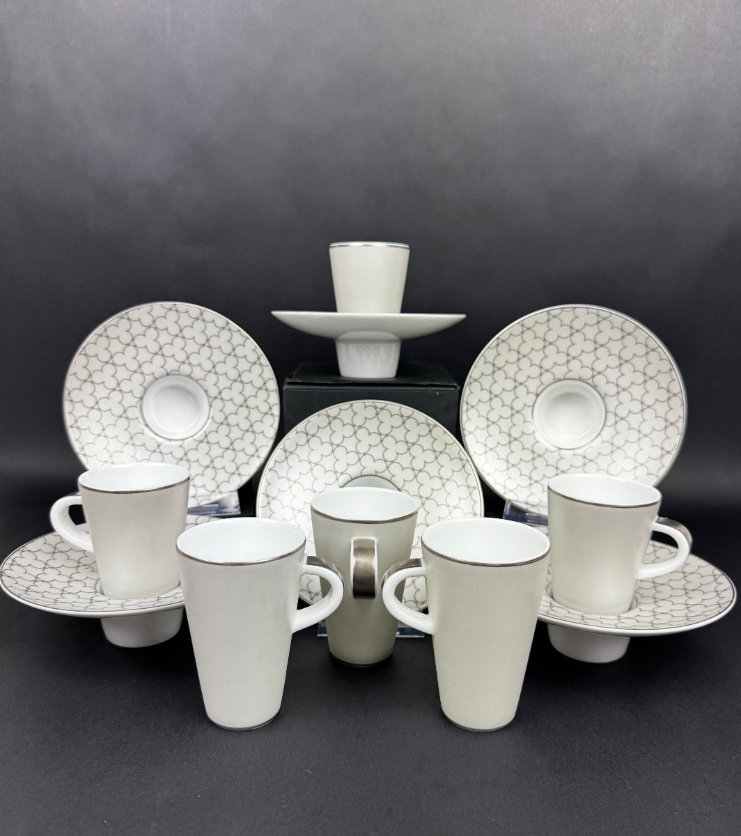 Set Of 6 Raynaud Silver Coffee Cups, Shaking Cups