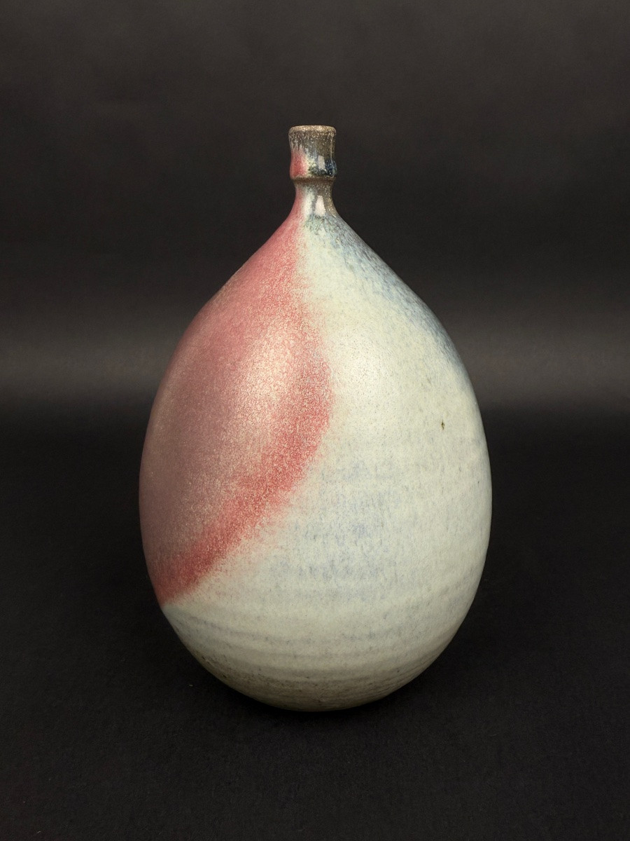 Feu Follet Pottery, Stoneware Vase With Moonlight Glaze-photo-4