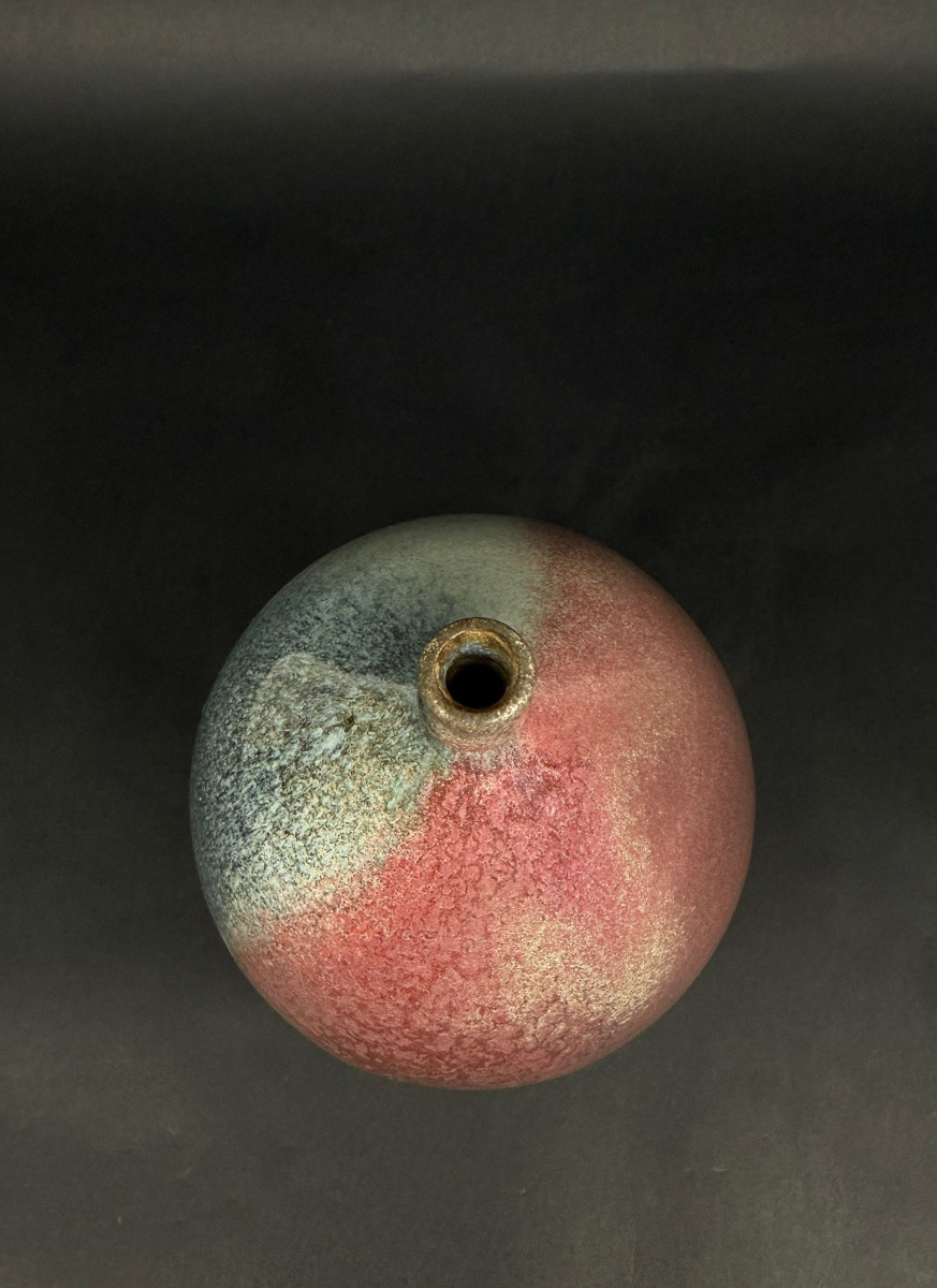 Feu Follet Pottery, Stoneware Vase With Moonlight Glaze-photo-1