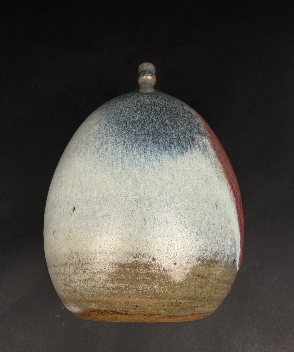 Feu Follet Pottery, Stoneware Vase With Moonlight Glaze-photo-3