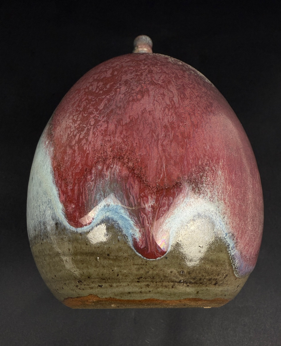 Feu Follet Pottery, Stoneware Vase With Moonlight Glaze-photo-4