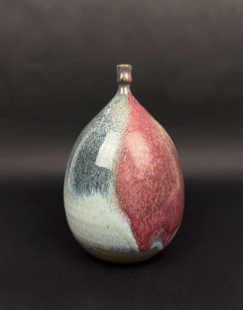 Feu Follet Pottery, Stoneware Vase With Moonlight Glaze