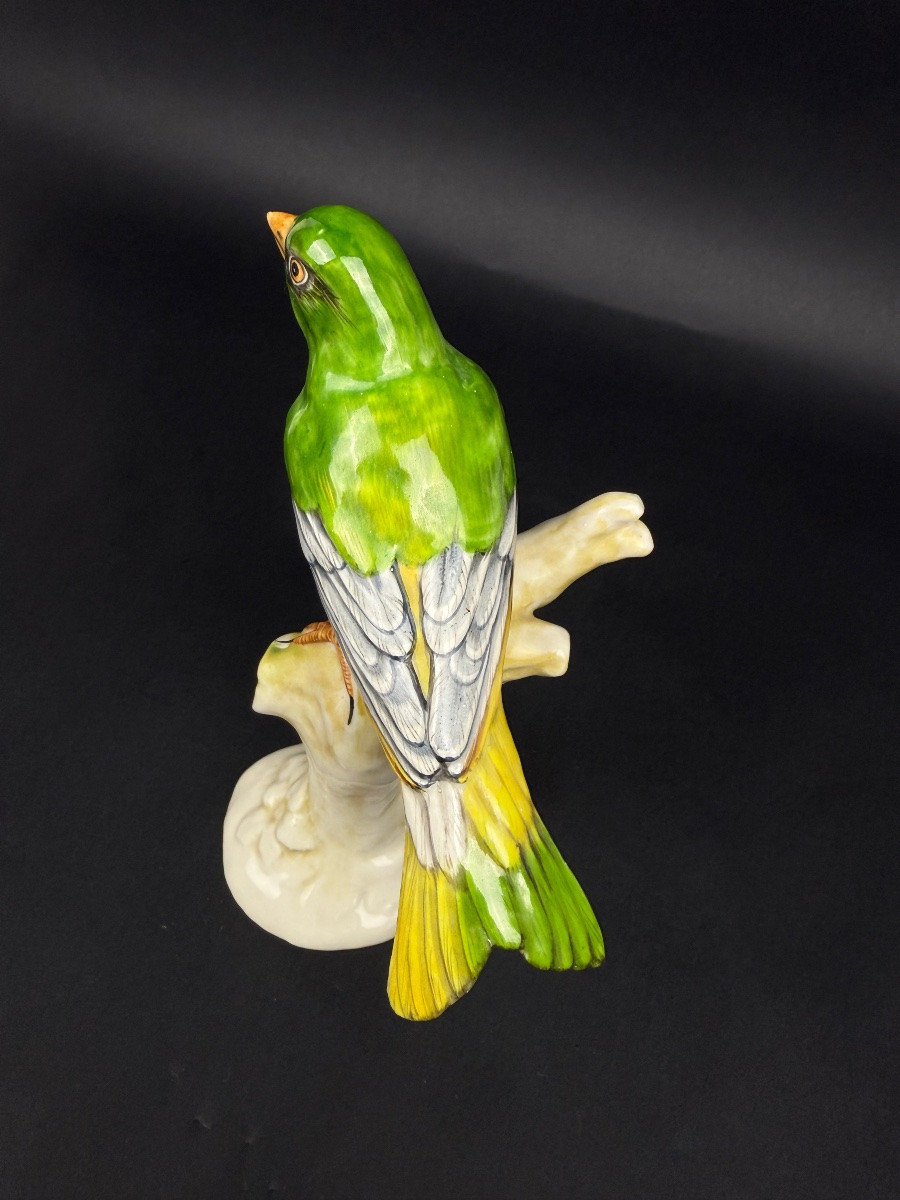 Oiseau branché en porcelaine de Saxe, Ludwigsburg ?-photo-4