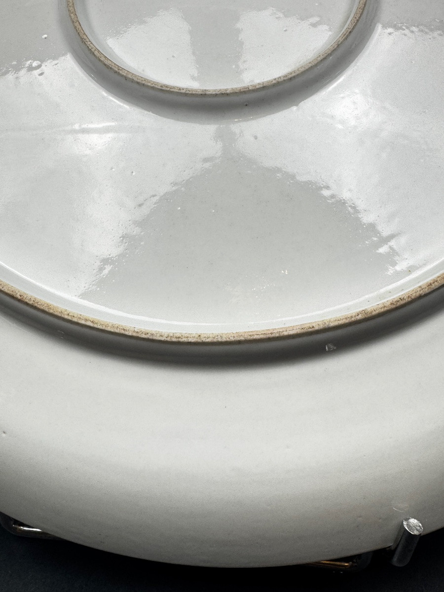 Large Limoges Porcelain Dish With Branched Birds-photo-2