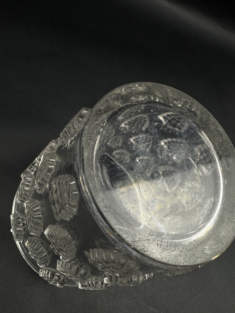  René Lalique vase modèle "Malaga", verre moulé pressé 1937-photo-2