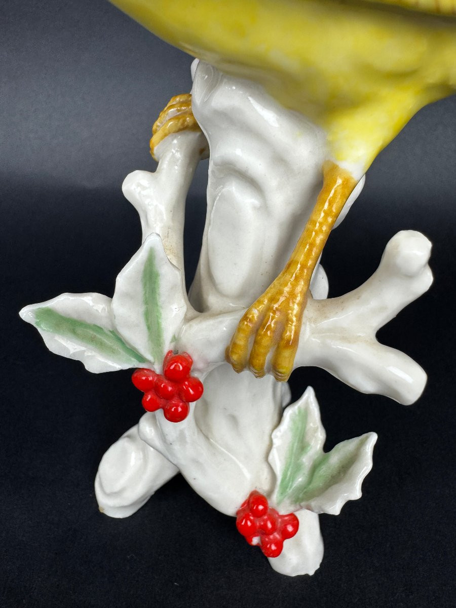 Oiseau en porcelaine polychrome Saxe Allemagne figurine vintage-photo-2